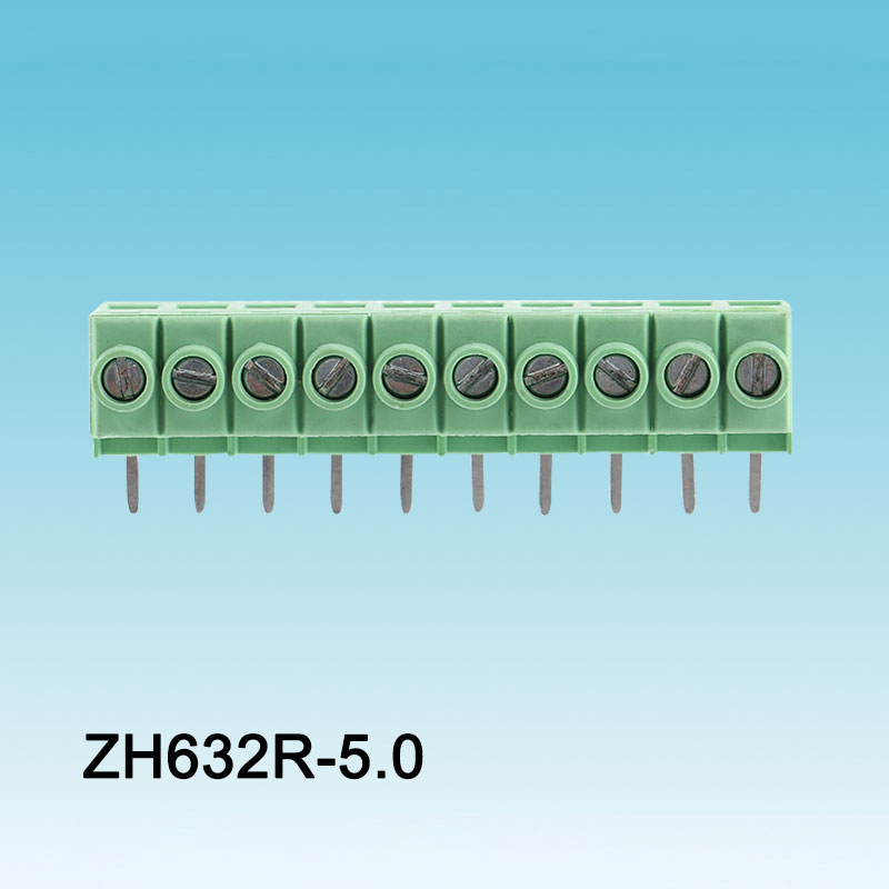 Grön böjd socket PCB skruvterminal